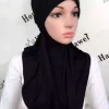 hijab musulman en coton doux pour femme, écharpe de tête commandée avec tube intérieur, sous écharpe, casquette à capuche, jersey amira, document solide, 2 pièces