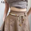 ceintures pour femmes noeud ceinture été boho coquille perle robe jean ceinture femme plage accessoire beige cire cordon