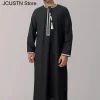 Aman Abaya Jubba Thobe pour hommes caftan arabe saoudien hommes musulmans Robe pull à manches longues Rayer Robe Afghan mâle Islam vêtements