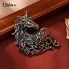 broches de cheval en strass de luxe unisexe, badge animal rétro, cadeaux de fête, à la mode, accessoires de décoration pour vêtements