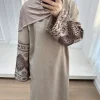 embroidery cuff closed muslim abaya dress for women dubai turkey islmaic clothes eid ramadan abayas adult black long robe female