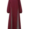 zanzea modeste hijabs abaya robes femmes robes longues élégant col rond manches longues contraste couleur patchwork musulman ample maxi robe