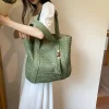 elegant ladies straw woven handbag women holiday beach commute casual tote top handle bags fashion retro shoulder bags 2024