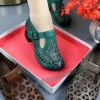 nouveau style ethnique rétro chaussures plates en cuir souple pour les femmes ​ ​ chaussures de maman découpées noires, sandales respirantes à talons épais, décontractées d'été