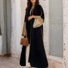 abaya musulman détail de manches de couleur unique adapté aux villes du moyen orient comme du cairo de dubaï idéal pour les fêtes quotidiennes et islamiques