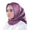 foulard carré en satin de soie 90 pour femme musulmane, couleur unie, châles hijab, mode simple, turban islamique