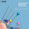 eajai épingles à coudre boule de verre épingles à quilting bricolage tête perle broche point aiguilles à tricoter bricolage broderie couture outils de positionnement