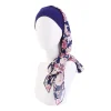 hijab pour femmes musulmanes, couvre chef pré attaché, chimio du cancer, turban élastique imprimé fleur, écharpe de perte de cheveux, bandana, nouvelle collection