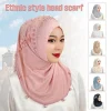 protection solaire élégant bandeau chapeau noeud supérieur doux tête enveloppement casquette couleur unie couverture complète ramadan hijab extérieur