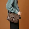 Sac pour hommes décontracté sacs à bandoulière en cuir PU hommes porte-documents sacs à main sacs pour ordinateur portable porte-documents bureau affaires fourre-tout 가bolso de hombre