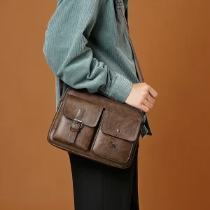 Sac pour hommes décontracté sacs à bandoulière en cuir PU hommes porte-documents sacs à main sacs pour ordinateur portable porte-documents bureau affaires fourre-tout 가bolso de hombre