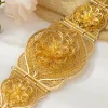 ceinture de mariée en or, fleur creuse sculptée en métal plaqué or, style marocain, robe de mariée, chaîne de taille, bijoux cadeau