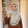 Mode mousseline de soie instantanée Hijab couverture complète tête femmes doux en mousseline de soie Amira écharpe Islam femme Ramadan foulard imprimé Turban Mode mousseline de soie instantanée Hijab couverture complète tête femmes doux en mousseline de soie Amira écharpe Islam femme Ramadan foulard imprimé Turban