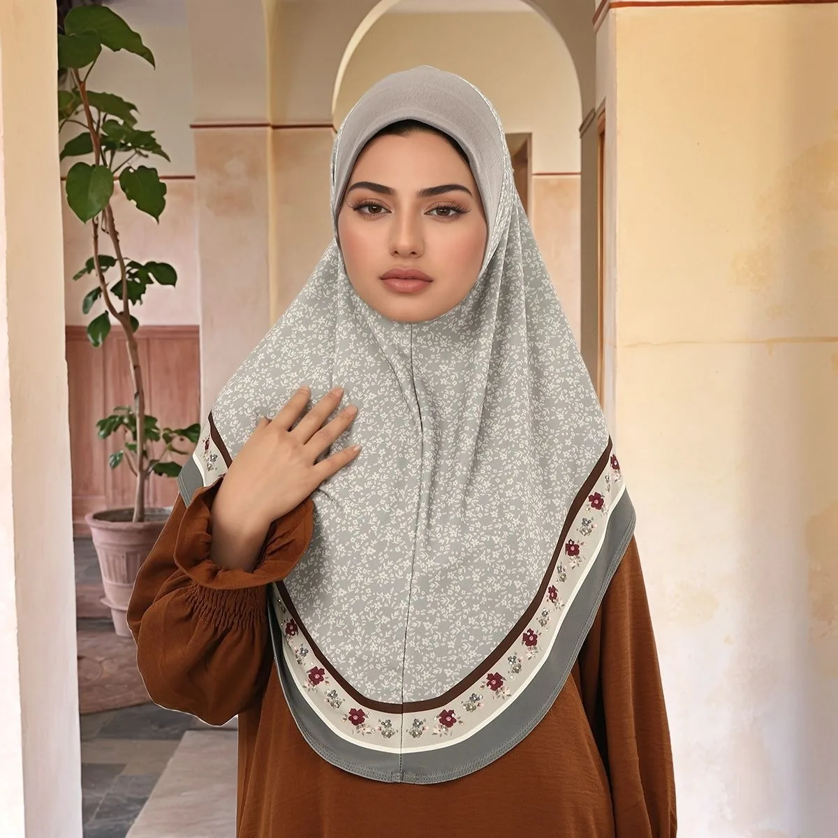 Mode mousseline de soie instantanée Hijab couverture complète tête femmes doux en mousseline de soie Amira écharpe Islam femme Ramadan foulard imprimé Turban Mode mousseline de soie instantanée Hijab couverture complète tête femmes doux en mousseline de soie Amira écharpe Islam femme Ramadan foulard imprimé Turban
