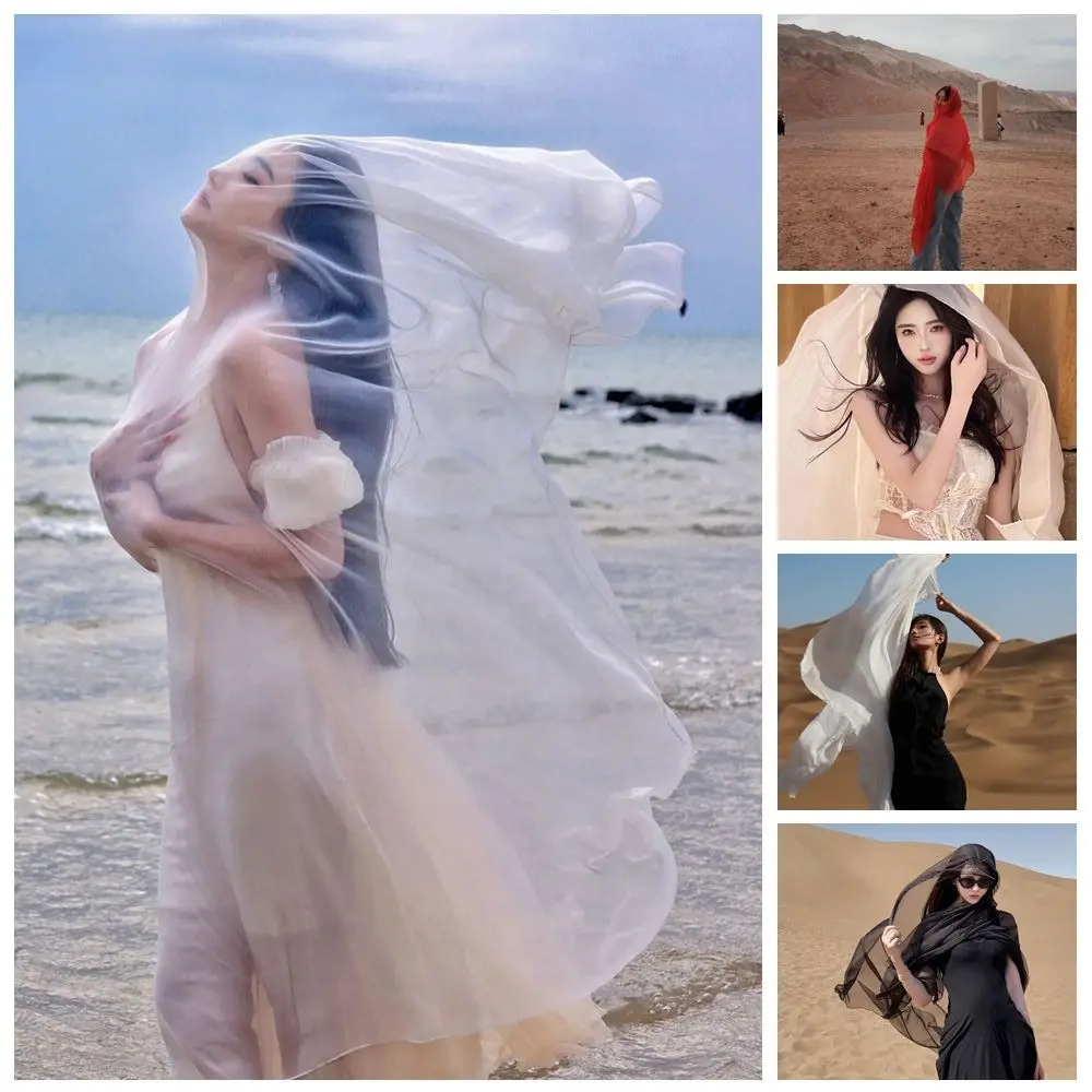 Élégant bohème foulard en soie châles Style coréen maille transparente foulards de cou foulard crème solaire Hijab enveloppes foulard de tête Élégant bohème foulard en soie châles Style coréen maille transparente foulards de cou foulard crème solaire Hijab enveloppes foulard de tête