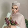 Écharpe longue en mousseline de soie pour femmes malaisiennes, hijab brillant de qualité supérieure, châle froissé, écharpe de sauna respirante islamique féminine Écharpe longue en mousseline de soie pour femmes malaisiennes, hijab brillant de qualité supérieure, châle froissé, écharpe de sauna respirante islamique féminine