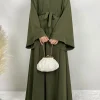 abayas musulmanes pour femmes, kaftan classique noir vert, robes hijab, vêtements islamiques, robe modeste, robe de prière eid