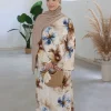 femmes robe abaya fleur dubaï arabe imprimé msulim eid jalabiya ramadan robes largos islam manches évasées longue robe maroc 2025