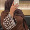Abaya musulmane avec broderie florale pour femmes, robe longue pour Eid, Ramadan marocain, Kaftan à lacets, Islam, Robe éducative, Dubaï, Arabe