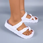 sandales plates chaussures de créateur sandales d&rsquo;été pour femmes chaussures pour femmes élégantes pantoufles diapositives semelle épaisse ampoules réglables eva plage