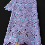 Dentelle soyeuse perforée originale corée dentelle Guipure brodée 2025 dubaï célébrités tissu cordon africain tissu couture Abaya