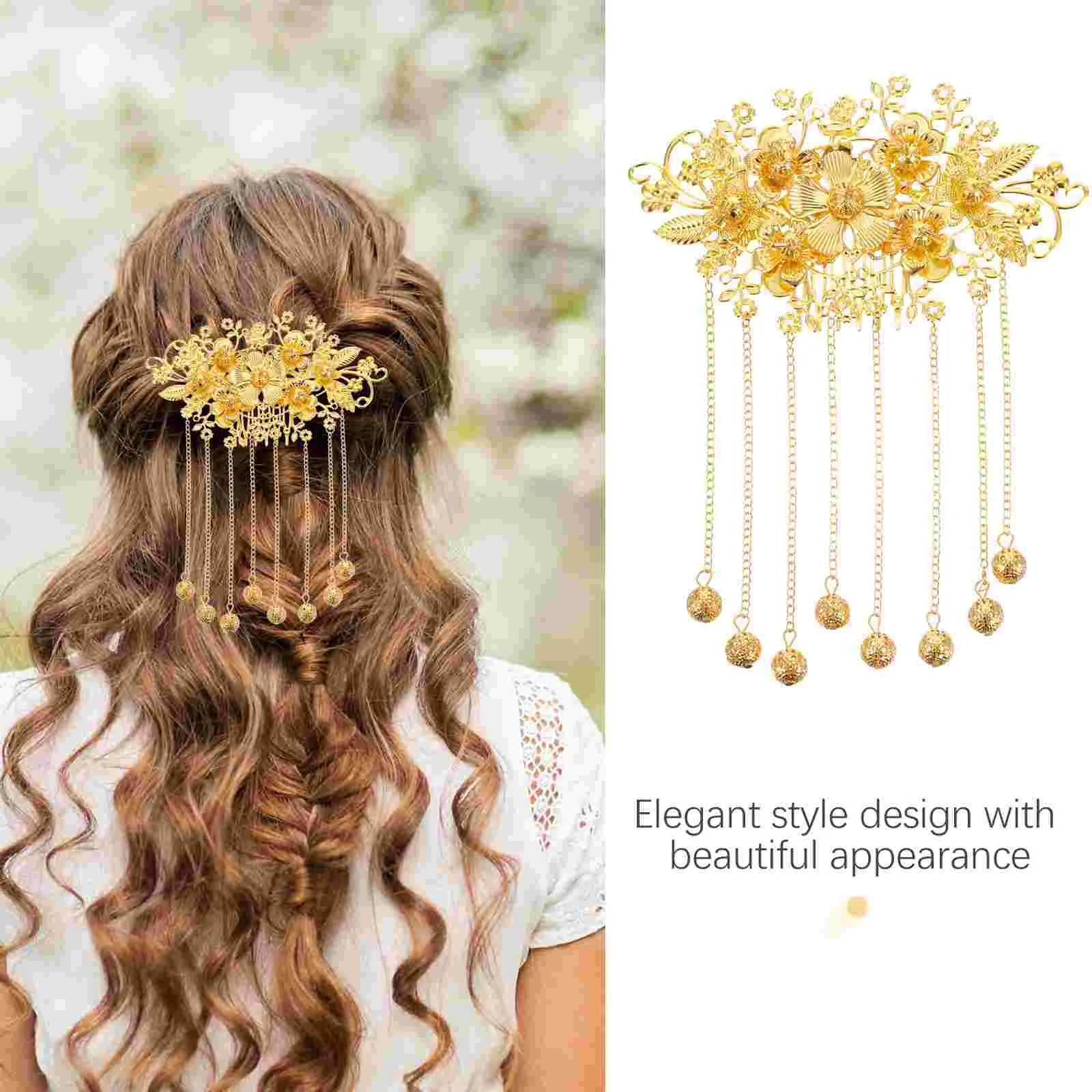 Accessoire pour cheveux de mariage, accessoires traditionnels Vintage pour mariée, épingle à cheveux, pompon, Clip chinois, décor