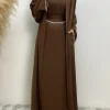 ramadan musulman abaya nida robe noire avec chaîne de cristal ensembles islamiques élégants dubaï longue femme robes de soirée caftan marocain