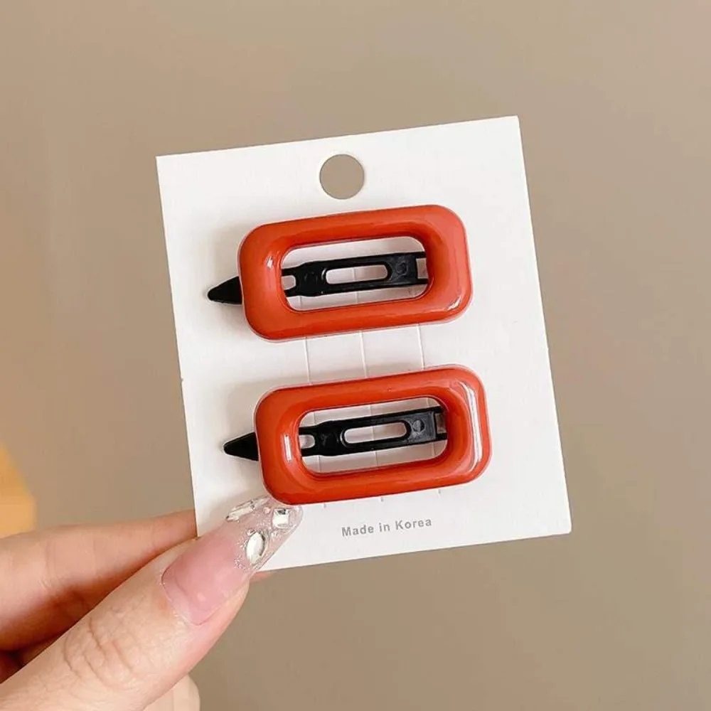 1 paire de pinces à cheveux de Style coréen, simples, légères, assorties à tout, Barrettes carrées de couleur Morandi, accessoires pour cheveux