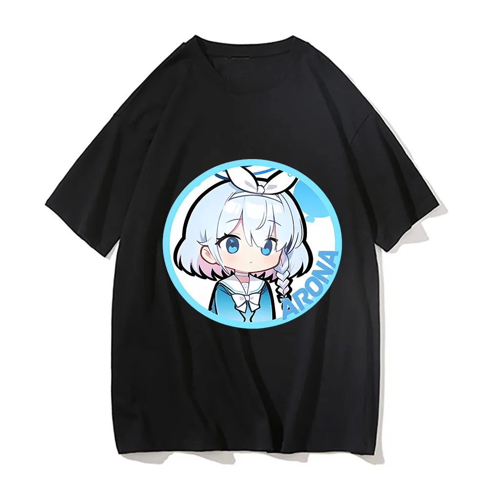 arona t shirt à manches courtes blue archive pour hommes et femmes, harajuku, anime cartoon graphic, kawaii tee shirt, unisex casual, y2k clothing
