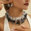 Ensemble de bijoux tendance en résine acrylique colorée, collier et boucles d&rsquo;oreilles pour femmes, accessoires de fête, cadeaux, nouvelle collection