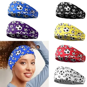 Bandeaux à nouer pour femmes, sport, Football, imprimé, athlétique, bandeau élastique pour la sueur, Yoga, entraînement