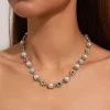 ingemark élégant imitation perle perles chaîne collier pour femmes collier de mariée goth strass tour de cou fête bijoux cadeaux nouveau