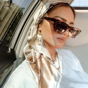Foulards en soie femmes marque de luxe été créateur de mode tête/écharpe de cheveux 90*90 cm Hijab Bandana Cheveux Foulard Femme 90X90 CM