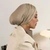 nouveau musulman solide sous écharpe casquettes modal instantané hijab coton extensible turban casquette islamique sous écharpe bonnet foulard bandeau