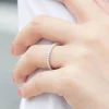 bague en argent sterling 925 pour femmes, 1.4mm, mode simple, zircon complet, empilable, uni, fête quotidienne, bijoux fins personnalisés