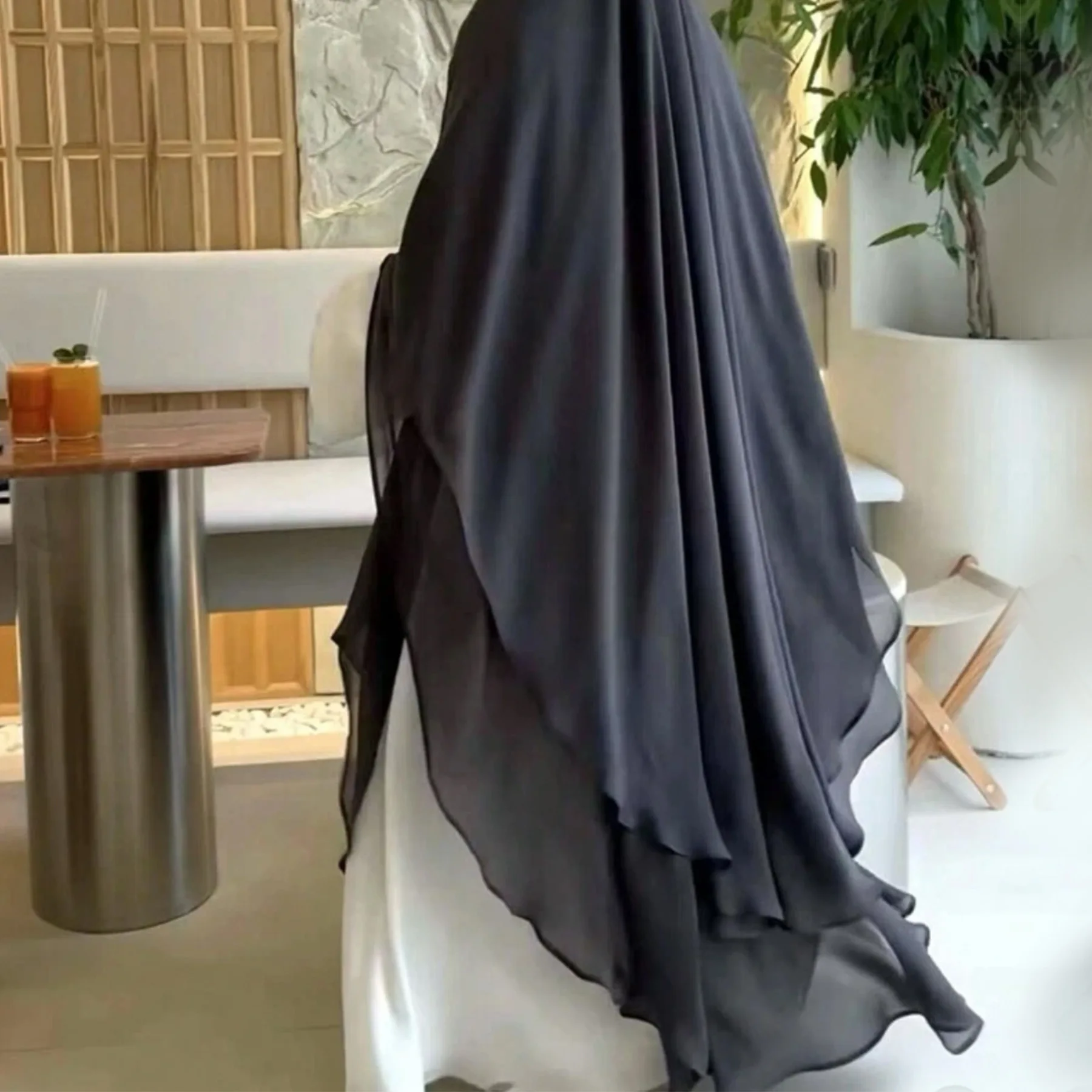 extra long khimar mousseline de soie 2 couches femmes musulmanes hijab prière eid hijabs foulard châle voile longue djellaba niqab ramadan écharpe
