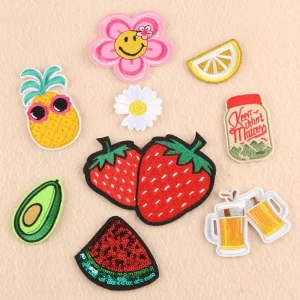 Patchs Brodés pour Vêtements, Avocat, Fruit, Fleur, Canne, Enfants Mignons, Fer sur Vestes Naszywki Thermocollant, Créateur Mochila, Bricolage