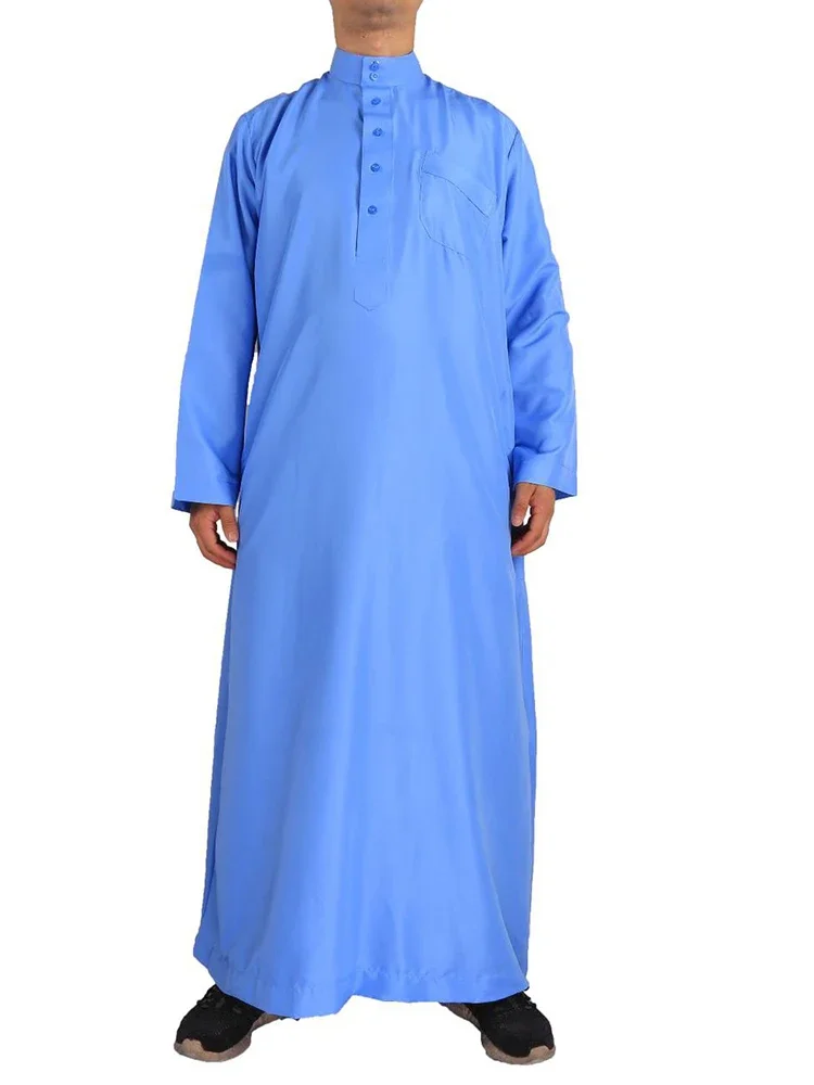 robe longue brodée pour homme musulman, vêtement islamique, eid, jubba thobe, ramadan, kaftan, kimono, arabie saoudite, abaya, dubaï, turquie