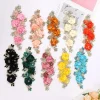 Appliques de tissu à coudre de fleurs 3D en strass pour vêtements, bandeaux de fleurs, artisanat, décoration de fête, appliques de couture