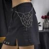 Cool en alliage de Zinc toile d&rsquo;araignée taille chaîne gothique Hip-Hop Punk ceinture chaîne porte-clés Harajuku gland jean chaîne mâle