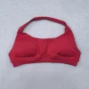 soutien gorge de sport pour femmes, sans couture, col licou, bretelles, sexy, dos ouvert, rembourré, haut de yoga, soutien moyen, haut court de gymnastique