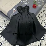 Mina personnalisé Satin luxueux Robe de soirée saoudienne Es paillettes Robe de soirée 2024 noir Occasion spéciale Occasions formelles robes