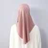 mode broderie florale coton hijab instantané pour les femmes musulmanes foulard solide bandeau casquette intérieure bonnet turban bandana eid