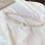 Grande chaîne de taille en perles pour femmes, ceinture élastique avec décoration en diamant, jupe assortie avec tout, mode décontractée, Design de luxe, ceinture gothique