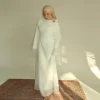 eid abaya avec châle ensemble winkle 2 couches modeste femme musulmane robes dubaï robe de soirée de luxe caftan robe ramadan islam vêtements