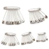 Épingles de sûreté argentées, 50 pièces, accessoires d&rsquo;outils de couture, aiguilles en acier inoxydable, grande épingle de sûreté, petite broche, accessoires pour vêtements
