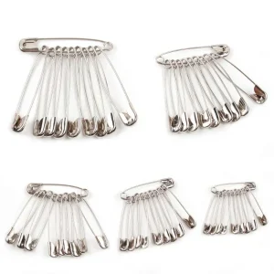 Épingles de sûreté argentées, 50 pièces, accessoires d&rsquo;outils de couture, aiguilles en acier inoxydable, grande épingle de sûreté, petite broche, accessoires pour vêtements