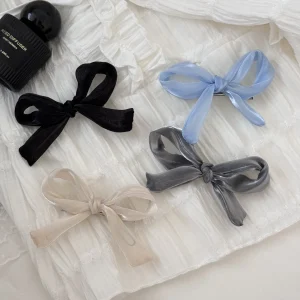 Fil de maille brillant coréen de haute qualité, texture soyeuse, pince à frange, épingle à cheveux pour femme, mode leader, accessoires de bonbons mignons Kawaii