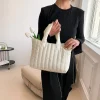 1 pièces dames fourre tout grande capacité coton rembourré sac couleur unie décontracté mode nylon élégant pour sac à main