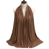 Écharpe hijab en jersey de coton modal pour femme, long châle musulman, turban doux uni, bandeau de sauna africain, 170x60cm